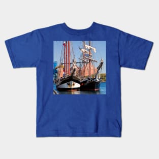 Tall Ships on the River Blyth Kids T-Shirt